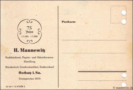 H. Mannewitz 75 Jahre Bestellpostkarte v. 191257 VS